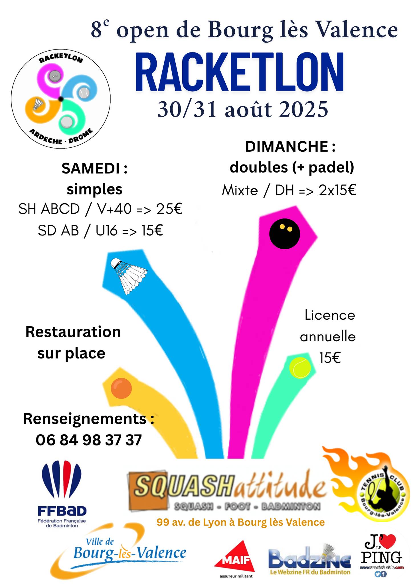 Affiche de 8ème Racketlon de Bourg lès Valence