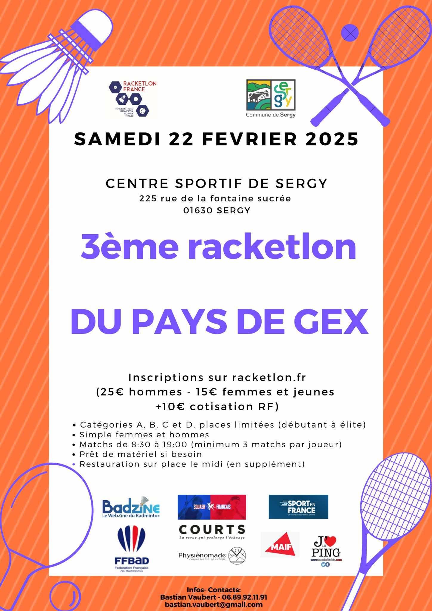 Affiche de 3ème Racketlon du Pays de Gex (Sergy)