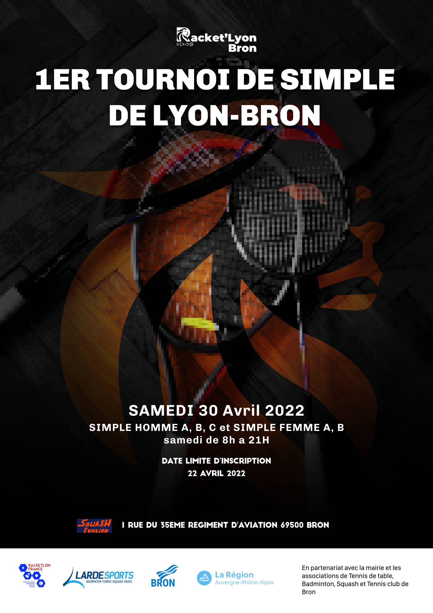 Affiche de 1er open de simple de Lyon-Bron