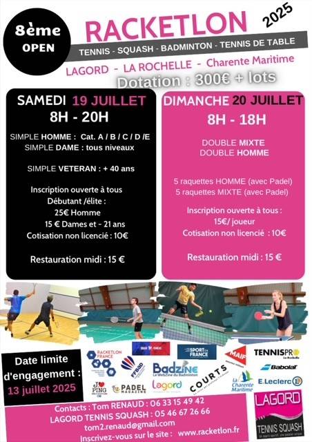 Affiche de 8ème Open La Rochelle-Lagord (17)
