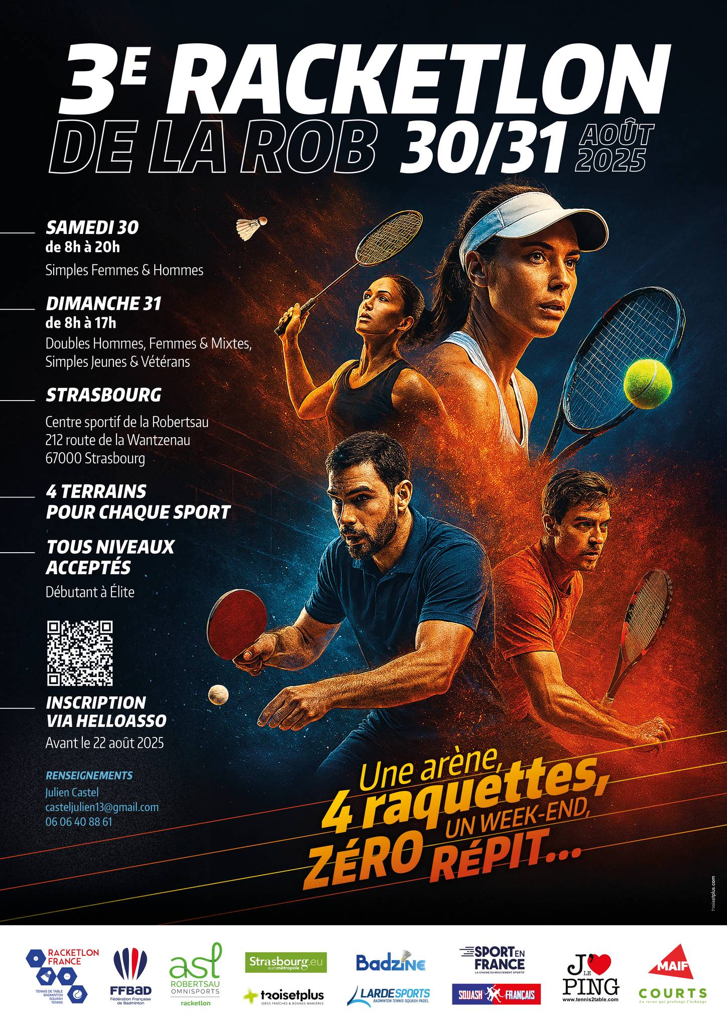 Affiche de 3ème Racketlon d'été de la Robertsau