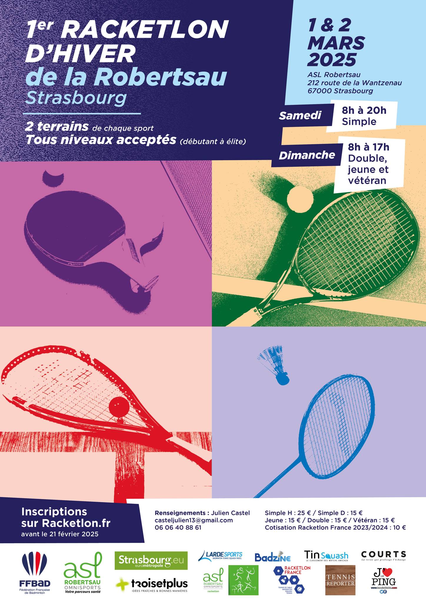 Affiche de 1er Racketlon d'hiver de la Robertsau